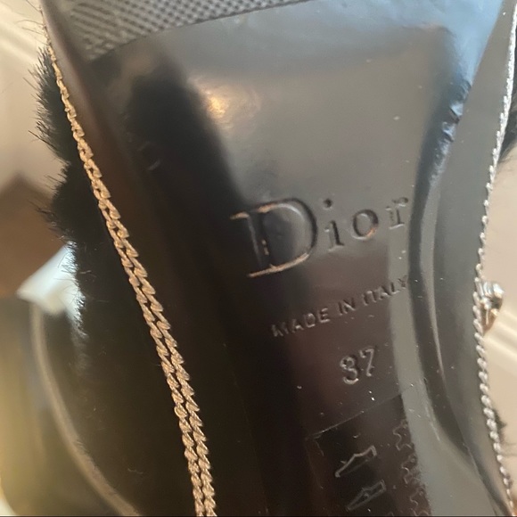DIOR by Christian Dior Black Ankle Fur Boots Size 7 - Picture 4 of 8